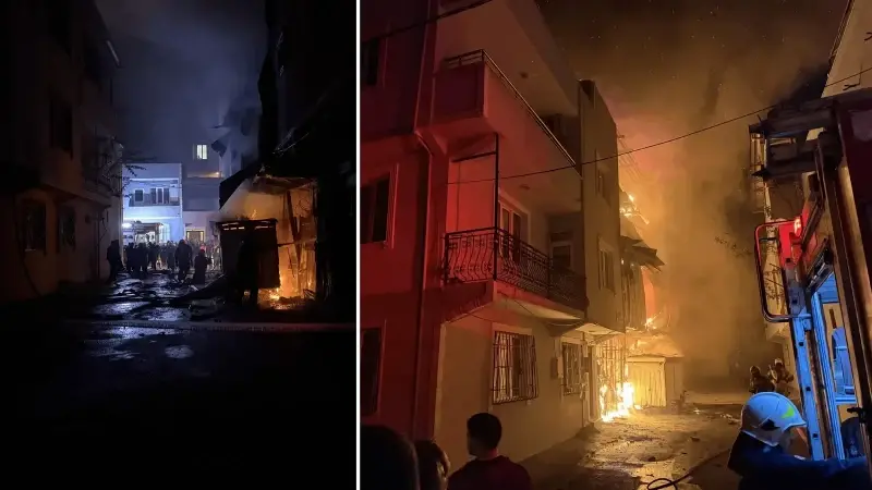 Bursa’da üç katlı binada başlayıp bitişikteki binaya sıçrayan yangın söndürüldü