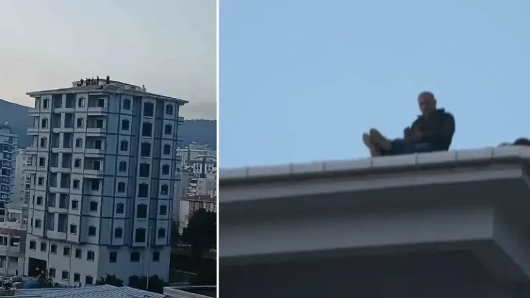 Çatıya çıktı, 80 bin TL’lik alacağını tahsil edince ikna olup indi