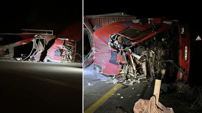 Çorum’da devrilen kamyonun sürücüsü yaralandı