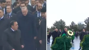 Cumhurbaşkanı Erdoğan Türkmenistan’da Tarafsızlık Anıtı’na çelenk koyma törenine katıldı