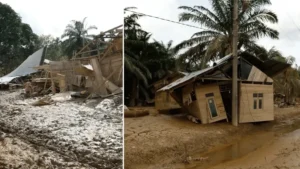 Endonezya sel ve heyelan felaketi sonrası görüntülendi