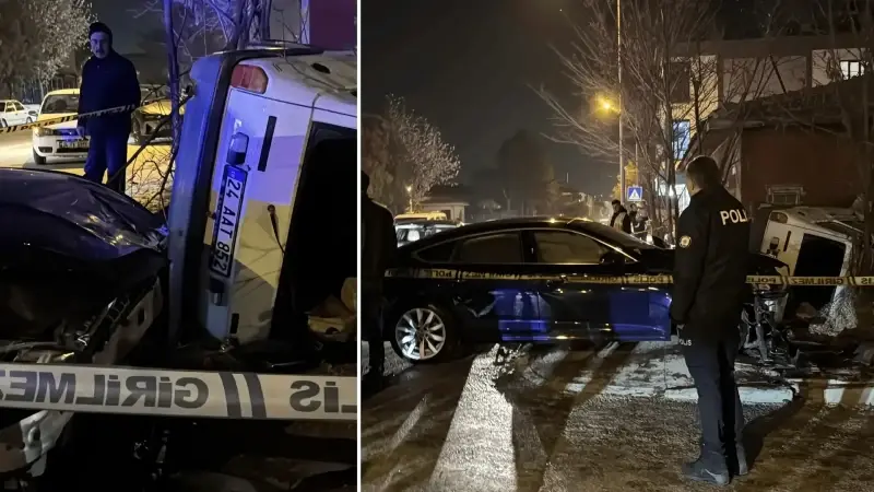 Erzincan’da iki otomobilin çarpışması sonucu beş kişi yaralandı