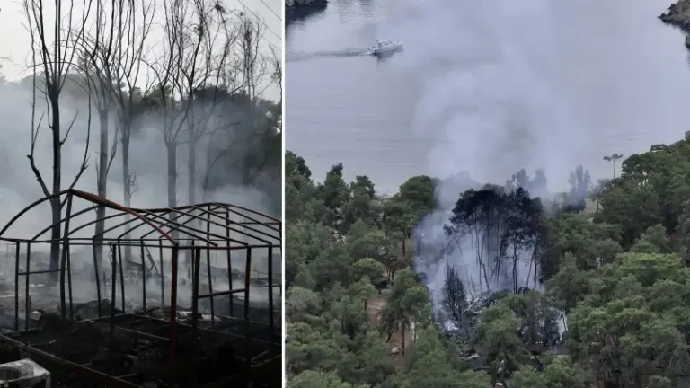 Fethiye’de kamp alanında çıkan yangın kontrol altına alındı