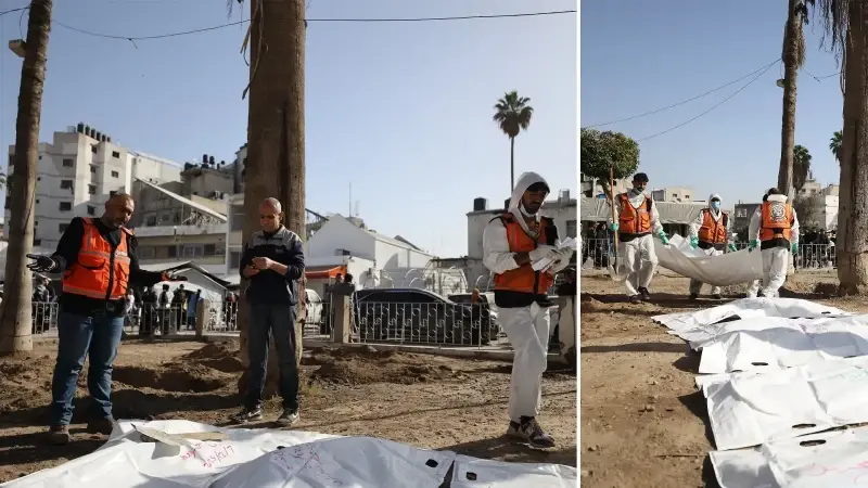 Gazze’de cenazeler Baptist Hastanesi avlusundan çıkarıldı