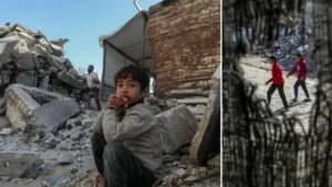 Han Yunus’ta yıkılan evlerinin enkazı arasında yaşam mücadelesi