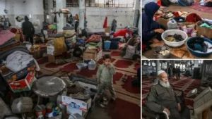 Han Yunus’taki Bilal Bin Rabah Camisi Filistinlilerin barınma merkezi oldu