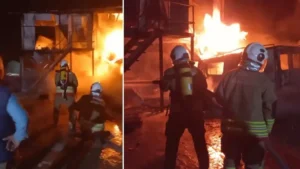 Hatay’da inşaat şantiyesinde yatakhane yangını