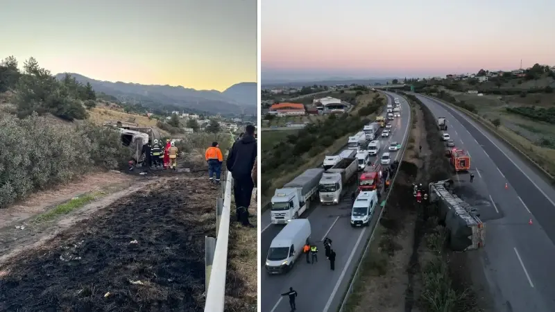 Hatay’dan acı haber: Büyükbaş hayvan yüklü tır devrildi çıkan yangında 2 kişi hayatını kaybetti
