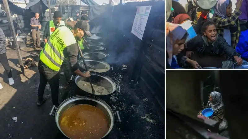 İnsani kriz derinleşiyor: Gazze’de yerinden edilenler için sıcak yemek dağıtımı sürüyor