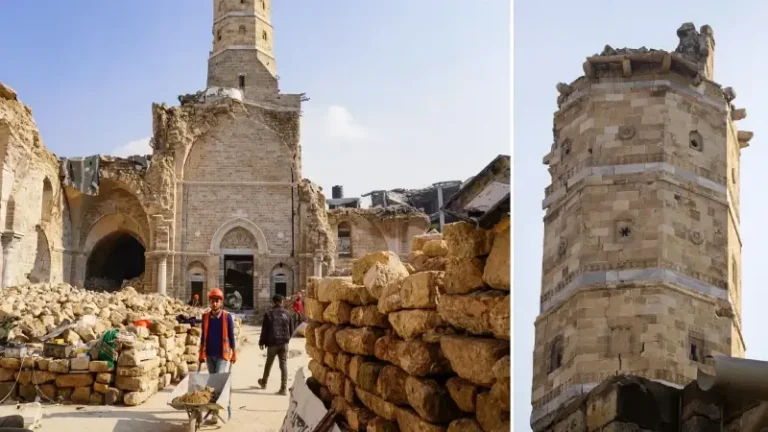 İsrail saldırılarında büyük hasar alan Gazze’deki Büyük Ömer Cami restore ediliyor