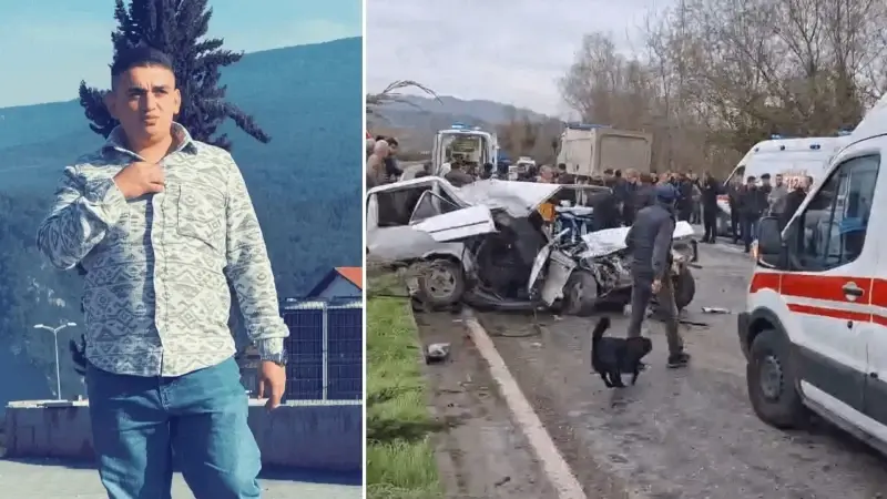 Kamyonla çarpışan otomobil ikiye bölündü: Bir kişi öldü, iki kişi yaralandı