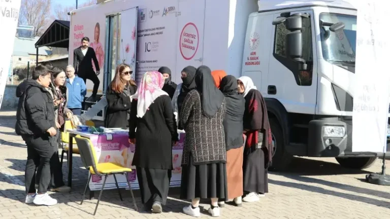 Kanserden ölümlerin fazla olduğu Ağrı’da gezici kanser tarama aracı köy yollarında