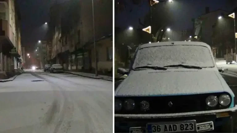 Kars’a yılın ilk karı düştü: Hava sıcaklığı eksi 10 olarak ölçüldü
