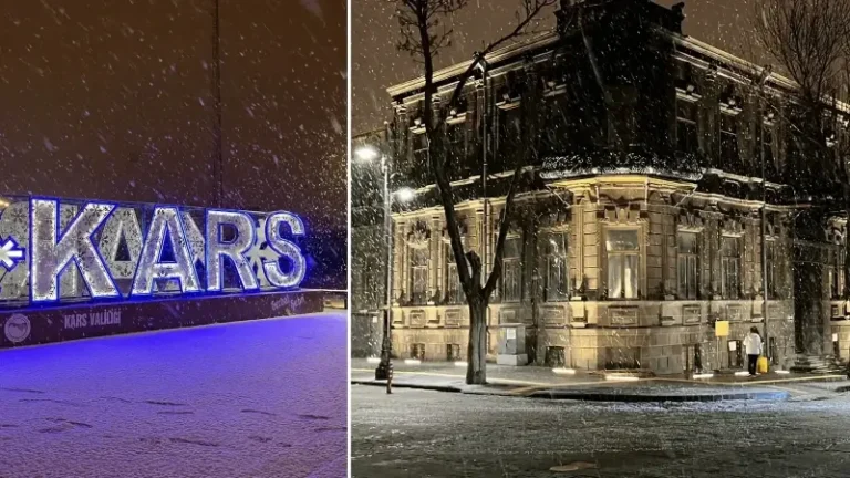 Kars’ta kar yağışı etkili oluyor