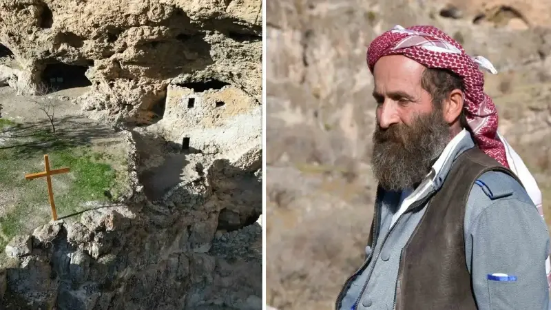 Kayaların ortasındaki manastır görenleri hayrete düşürüyor: Yüzlerce yıllık yapıya kimse ulaşamıyor