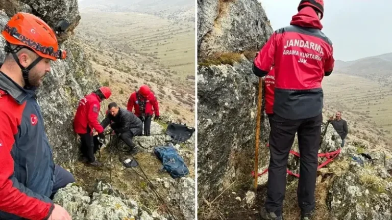Kayalıklarda mahsur kalan keçiler JAK timi tarafından kurtarıldı