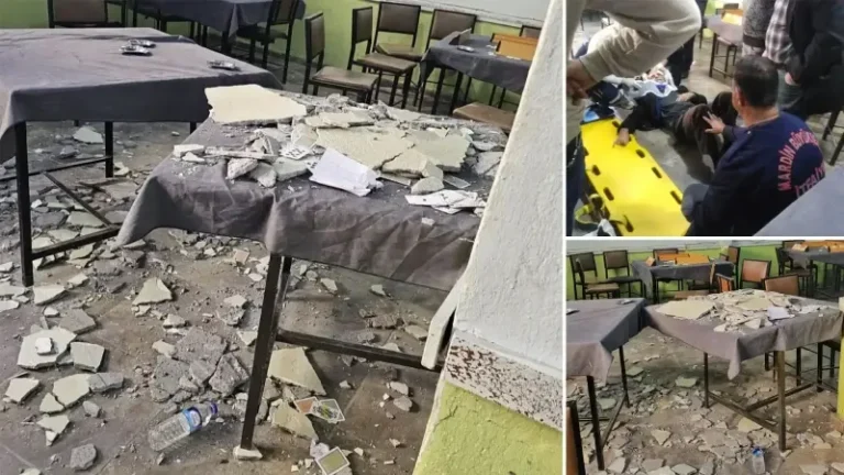 Kıraathanede tavandan kopan sıva parçaları müşterilerin üzerine düştü: 2 yaralı