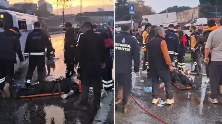 Maltepe D-100’de servis minibüsü devrildi: 2’si ağır 5 yaralı