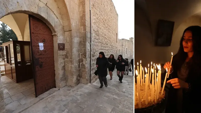 Mardin’de tarihi Kırklar Kilisesi’nde Noel ayini düzenlendi
