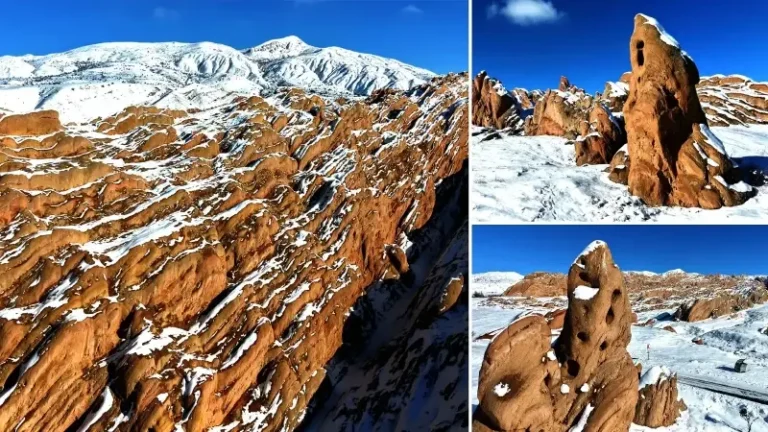 Mars’a kar yağmış gibi: Eğribucak Kayalıkları’nda kış manzarası