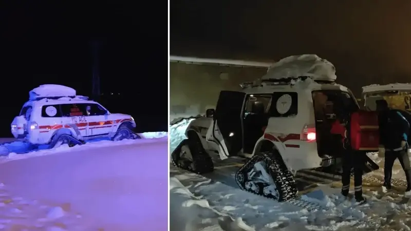 Paletli ambulans nefes darlığı çeken öğretmen için dağları aştı