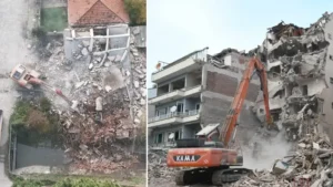 Sındırgı’da ağır hasarlı 18 bina daha yıkıldı