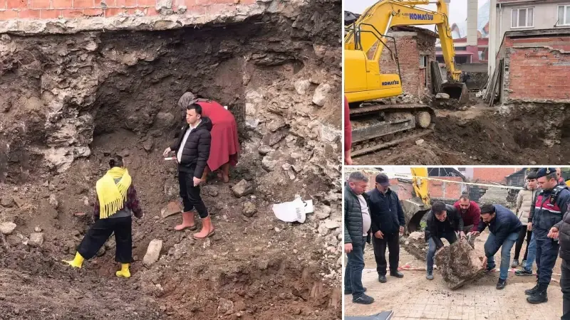 Site inşaatının temel kazısında büyük keşif: Kazı çalışması durduruldu, ekipler inceleme yaptı