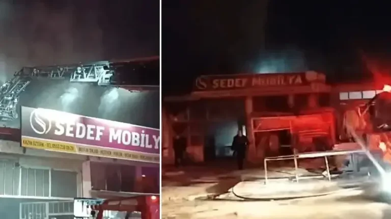 Sivas’ta mobilya atölyesinde yangın