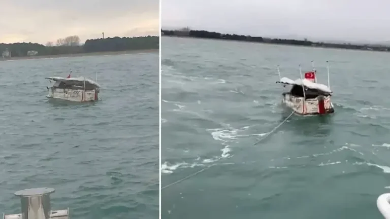 Tekkeköy açıklarında sürüklenen tekne kurtarıldı