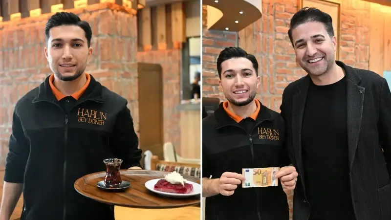 Yabancı turist garsona verdiği 50 avro bahşişi bir gün sonra geri istedi