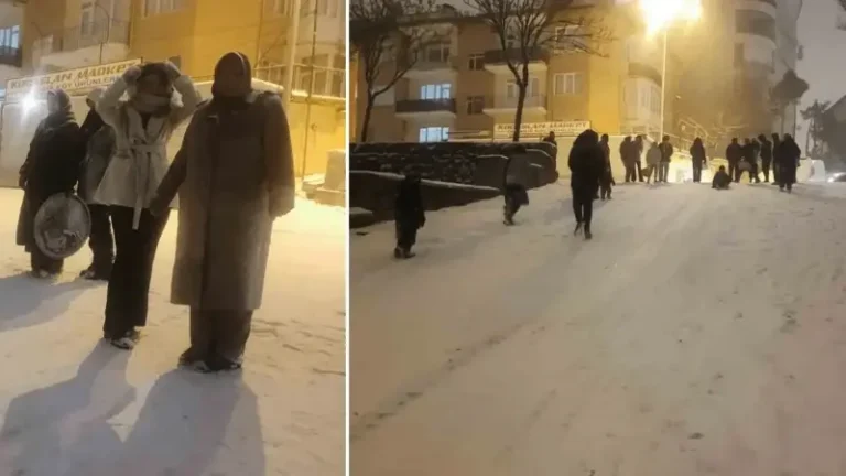 Yozgat’ta mahalle aralarında kar eğlencesi: Sokaklar kayak pistini aratmadı