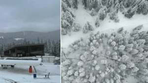 Yurduntepe Kayak Merkezi’nde kar yağışı etkili oldu