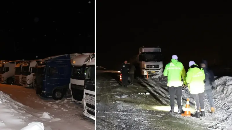 Ağrı’da karda mahsur kalan vatandaşların imdadına ekipler yetişti