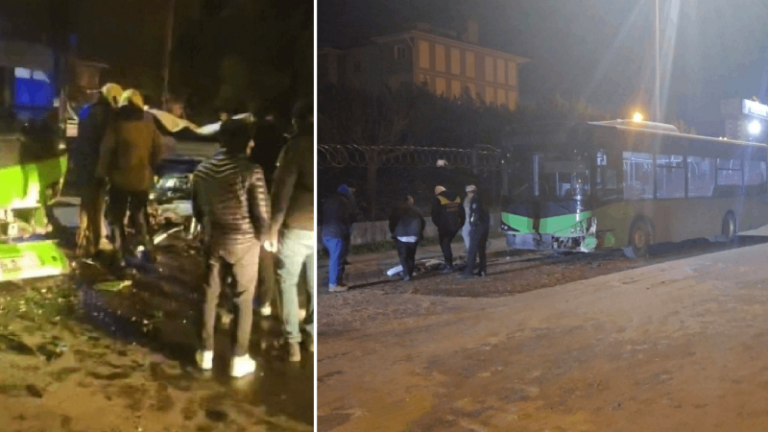 Arnavutköy’de özel halk otobüsü ile otomobil çarpıştı: Dört kişi yaralandı