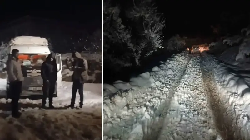 Batman’da köy yolunda mahsur kalan 10 kişi kurtarıldı