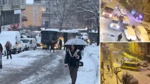 İstanbul’da kar yağışı ile birlikte işe gidenler zor anlar yaşadı