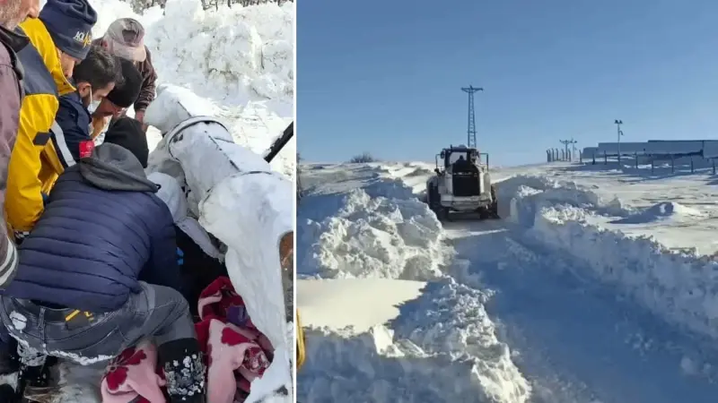 Malatya’da kardan kapanan 66 yerleşim yeri ulaşıma açıldı: Acil hastalar sağlıkçılara ulaştırıldı