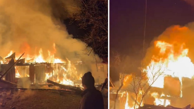 Samsun’da gece yarısı korku dolu anlar: Kırsal mahallede iki ev alevlere teslim oldu