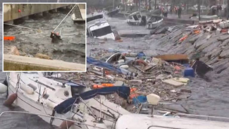 Tuzla’da fırtına felaketi: Denize düşen bir kişi kurtarıldı