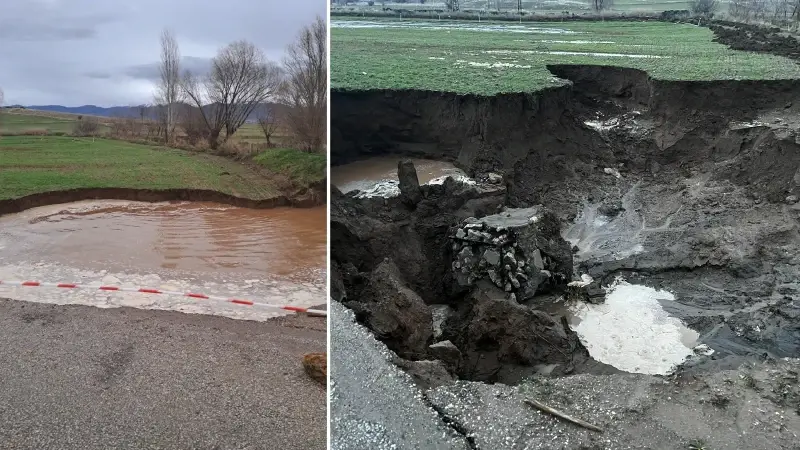 Afyonkarahisar’da dev çukur: Obruk benzeri çöküntüler oluştu