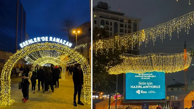 Esenler Belediyesi ramazan için caddeleri ve meydanları ışıl ışıl süsledi