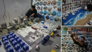 Filistinli üç genç İsrail’in Gazze’ye saldırılarını ve savaş sürecini maketlerle canlandırdı