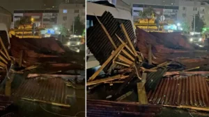 İstanbul’da fırtına hayatı olumsuz etkiledi: Çatı uçtu araçlar zarar gördü