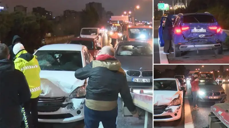 İstanbul’da trafiği kilitleyen zincirleme kaza: 8 araç birbirine girdi
