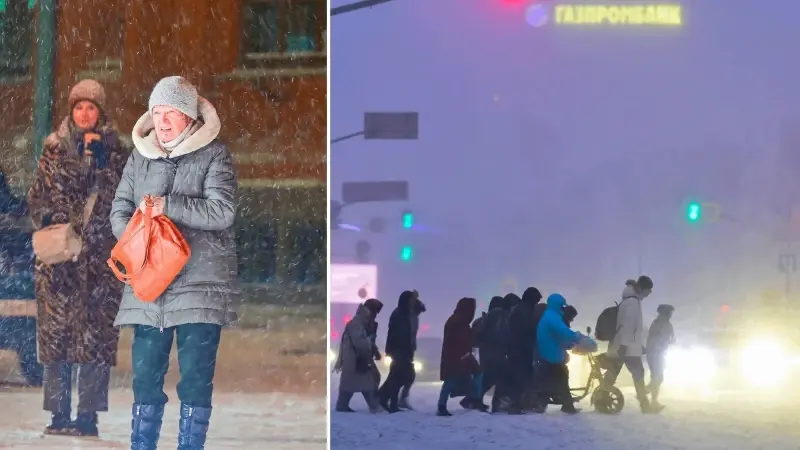 Moskova’da kar yağışı ve fırtına