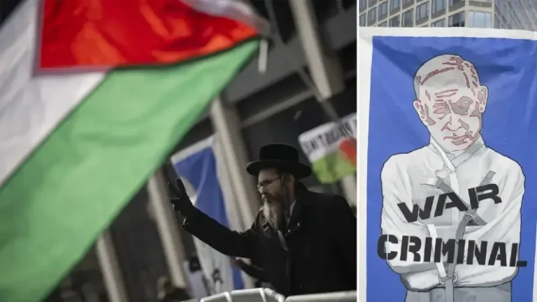 Netanyahu’nun ziyareti Beyaz Saray önünde protesto edildi