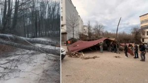 Ordu’da fırtına nedeniyle 11 evin çatısı uçtu, ağaçlar devrildi