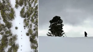 Tersun Dağı’nda zorlu kış yürüyüşü: Kar kalınlığı 1,5 metreyi buldu