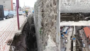 Trabzon’da zeminin 8 metre altından ‘dere limanı’ çıktı