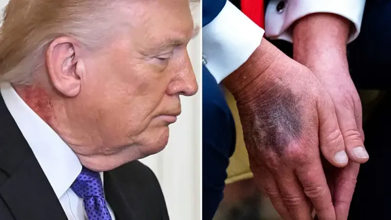 Önce eli şimdi boynu: Trump’ın derisinde gizemli kızarıklık